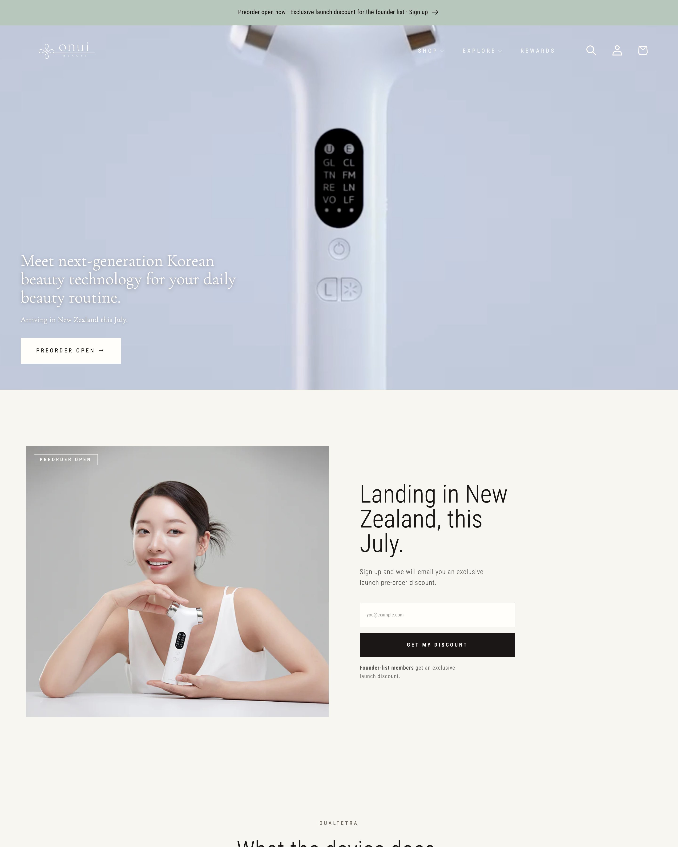 Onui Beauty — website preview